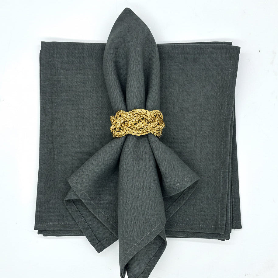 Set 4 Servilletas algodón gris oscuro