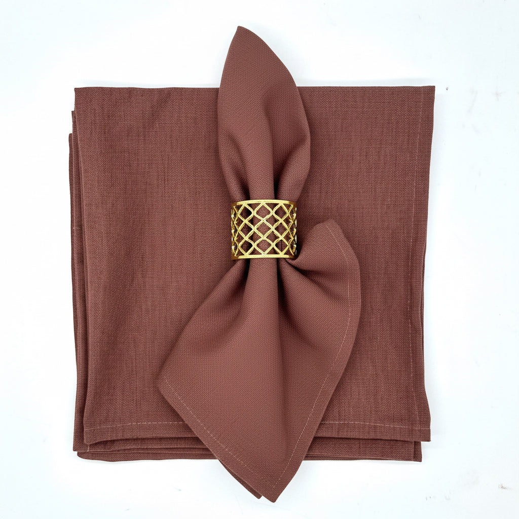 Set 4 Servilletas algodón chocolate