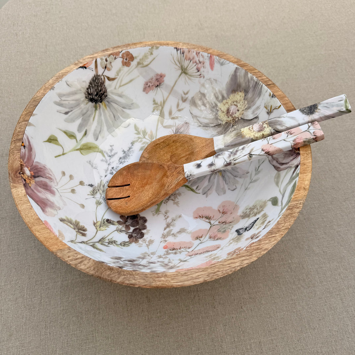 Ensaladera y cubiertos de servir Natura