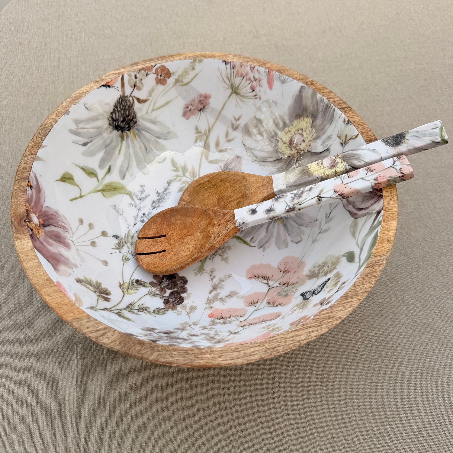 Ensaladera y cubiertos de servir Natura