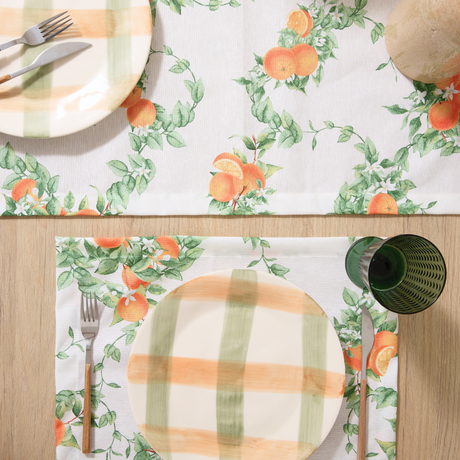 Camino de mesa antimanchas Naranjas