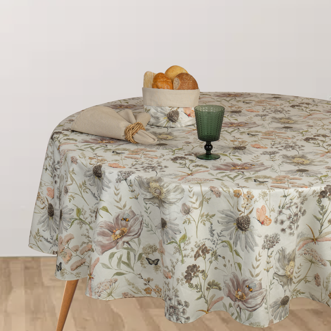 Mantel antimanchas redondo Natura