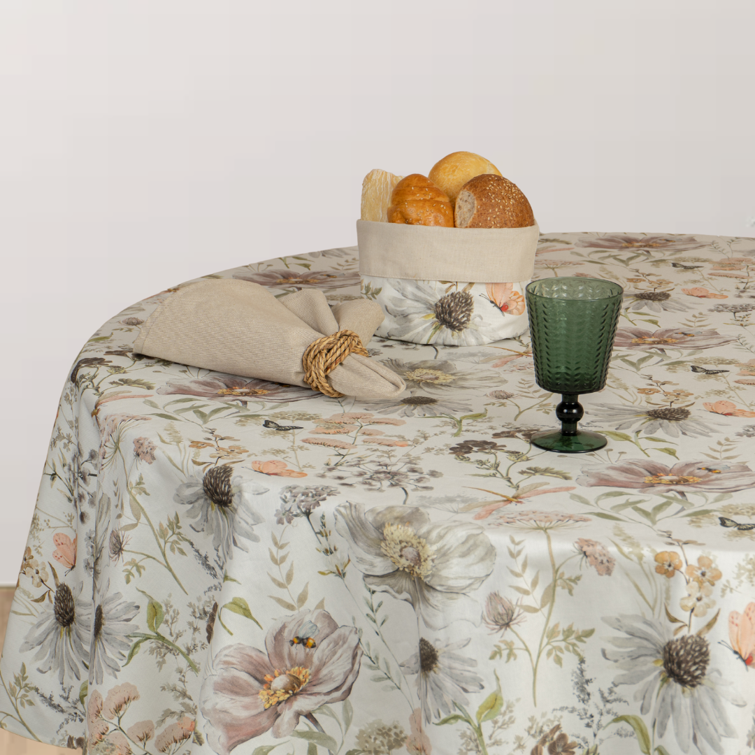 Mantel antimanchas redondo Natura