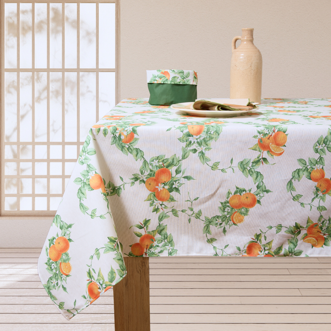 Mantel rectangular antimanchas Naranjas