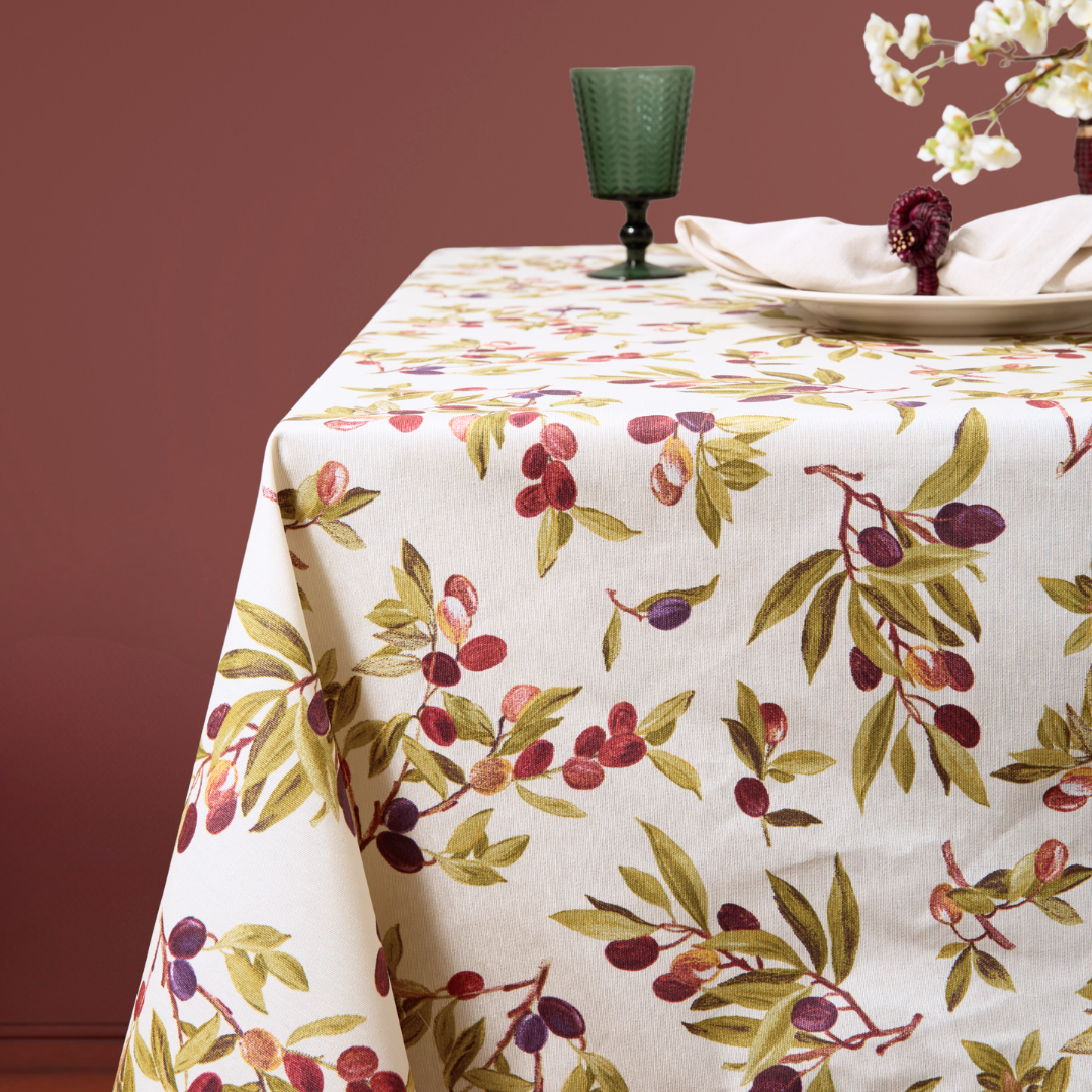 Mantel cuadrado antimanchas Olivas