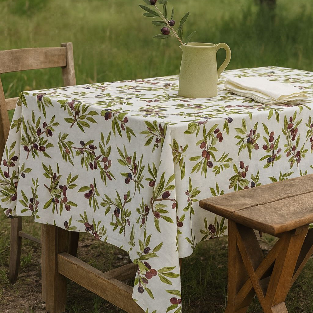 Mantel cuadrado antimanchas Olivas