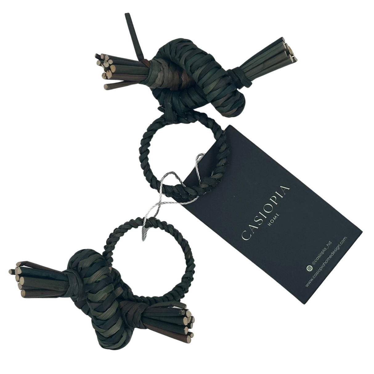 Set de 2 servilleteros junco verde