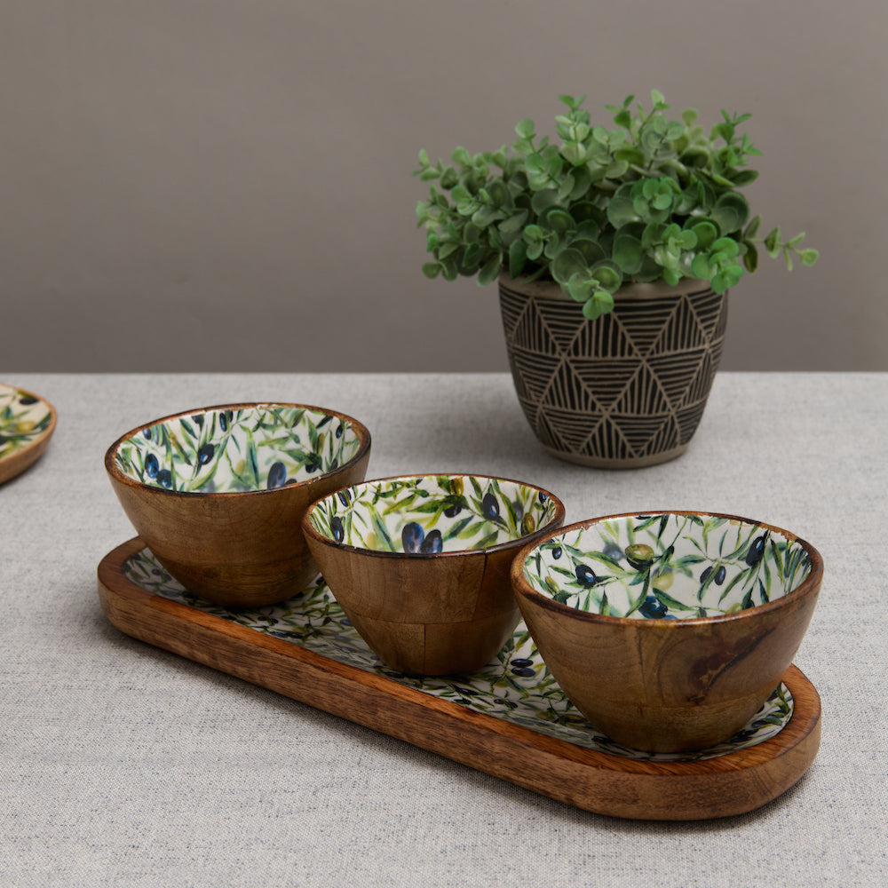 Bandeja Olivas con 3 cuencos