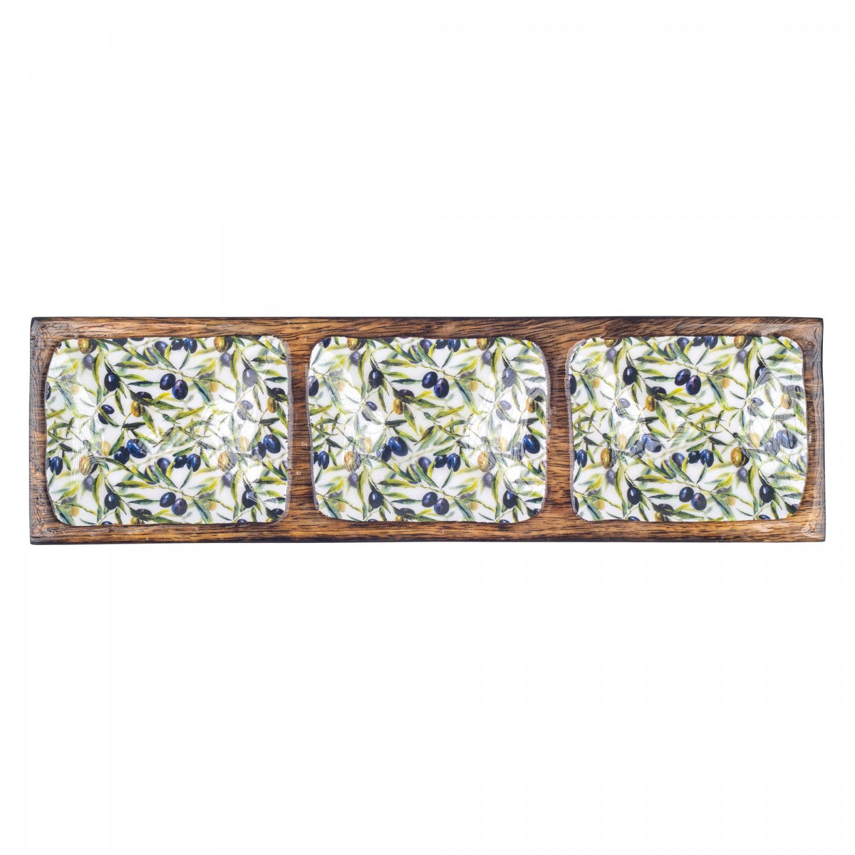 Bandeja rectangular Olivas con 3 divisiones