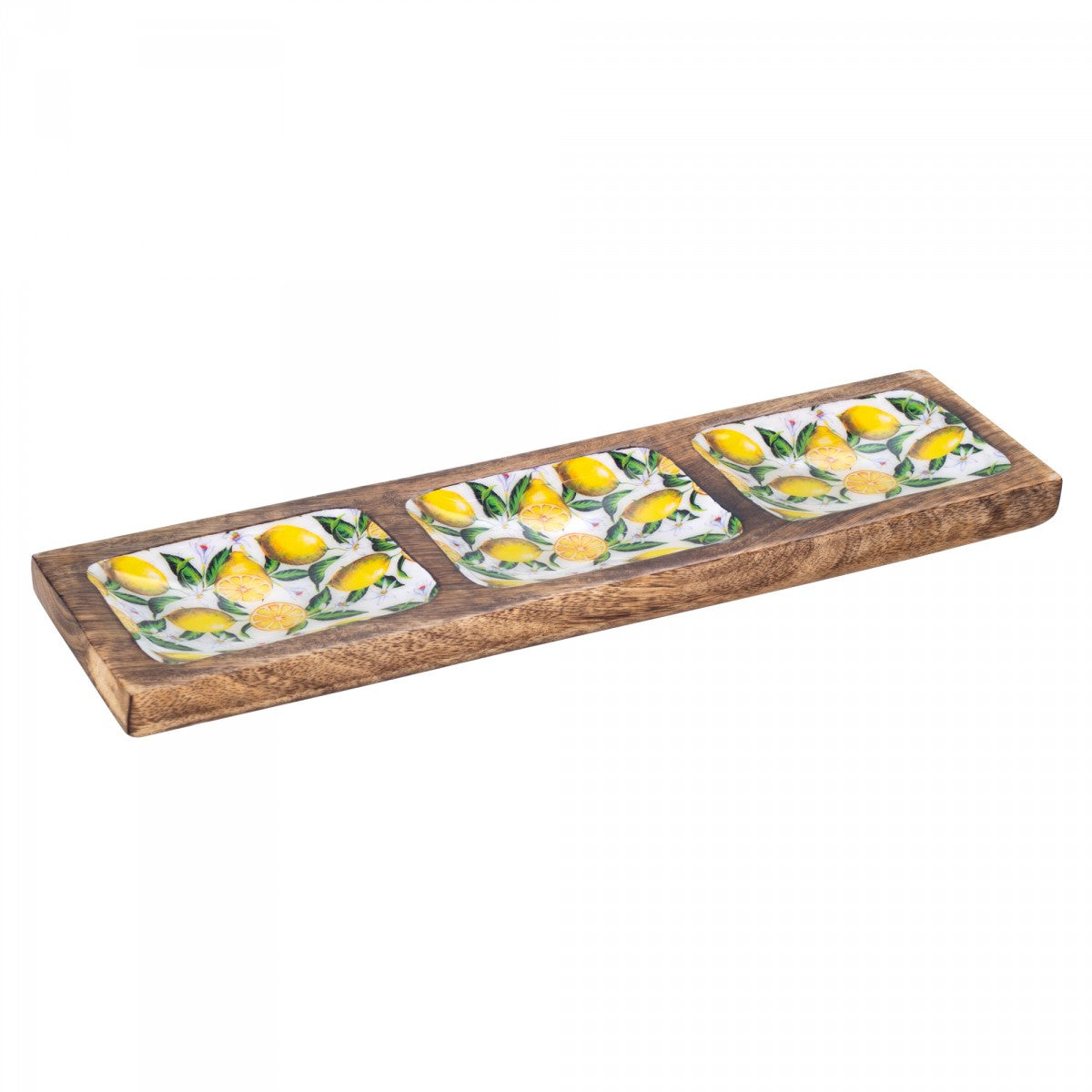 Bandeja rectangular Limones con 3 divisiones