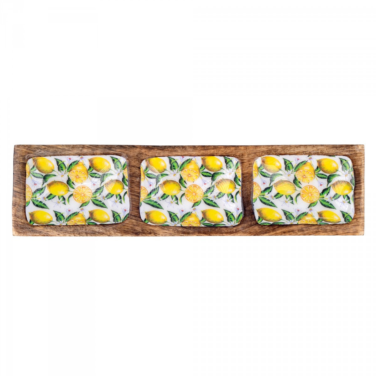 Bandeja rectangular Limones con 3 divisiones