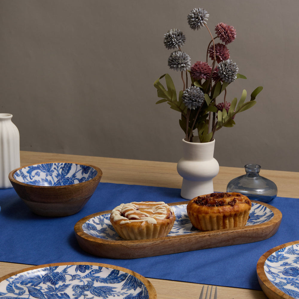 Plato Flor azul pequeño