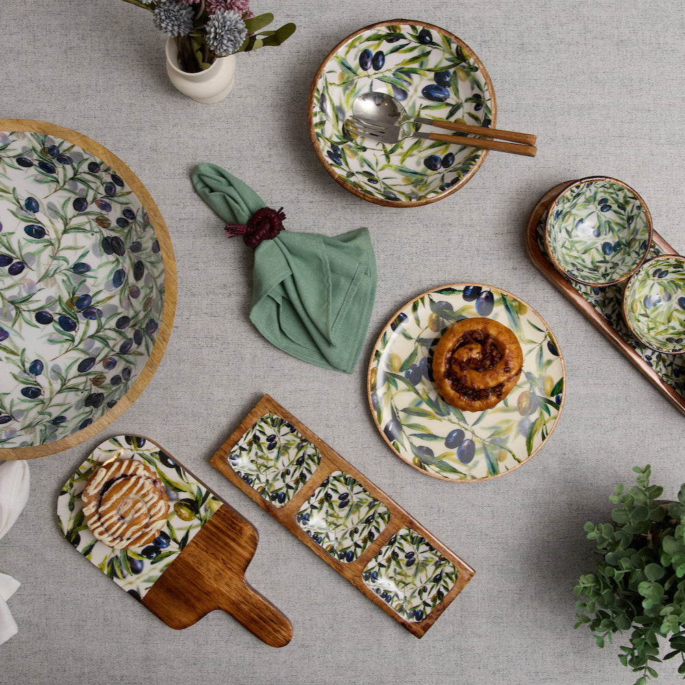 Bandeja rectangular Olivas con 3 divisiones