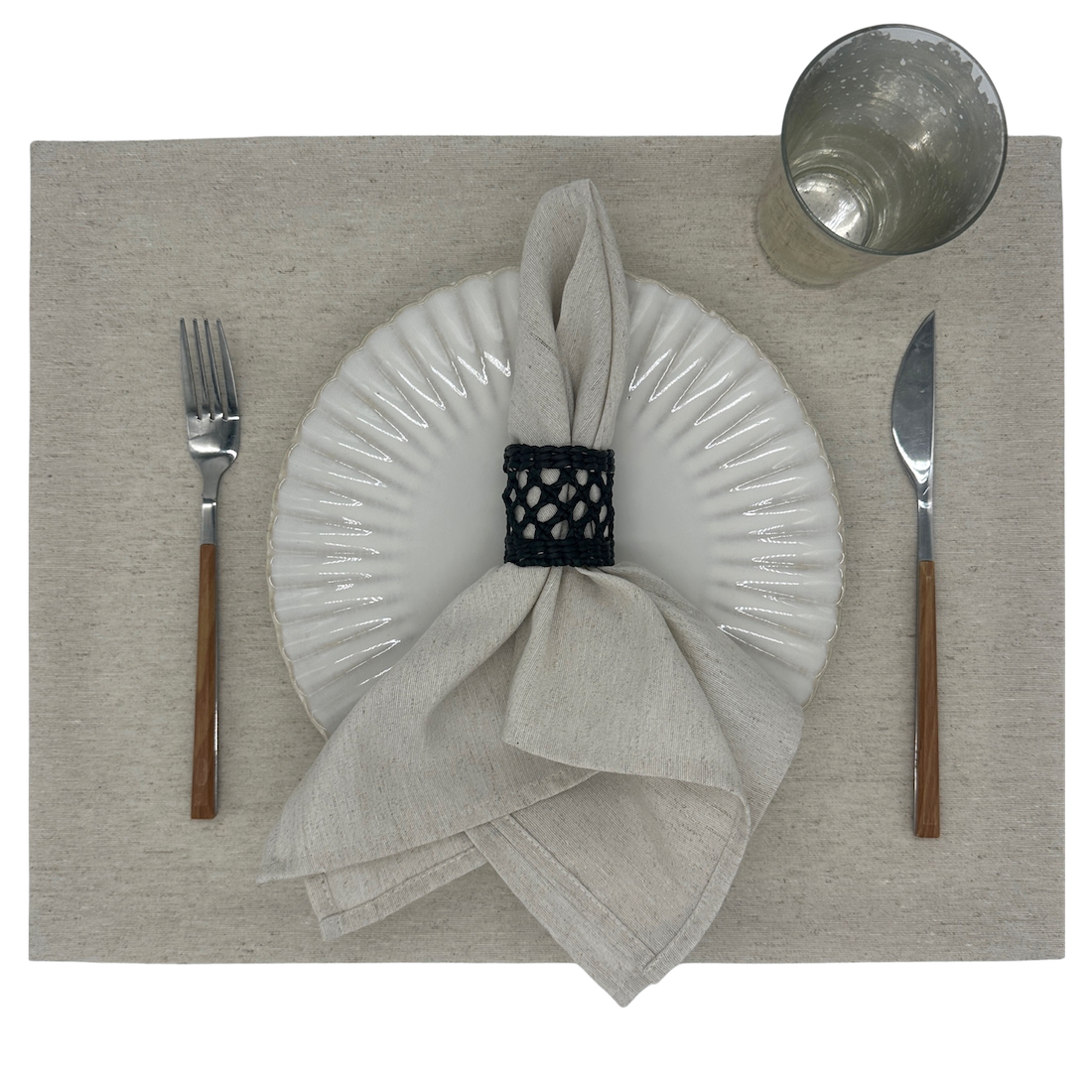 Set 4 Servilletas loneta tierra