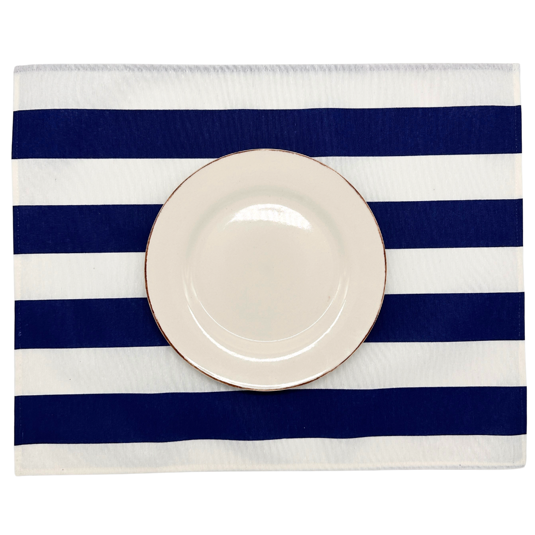 Set 4 Individuales antimanchas Rayas Marino