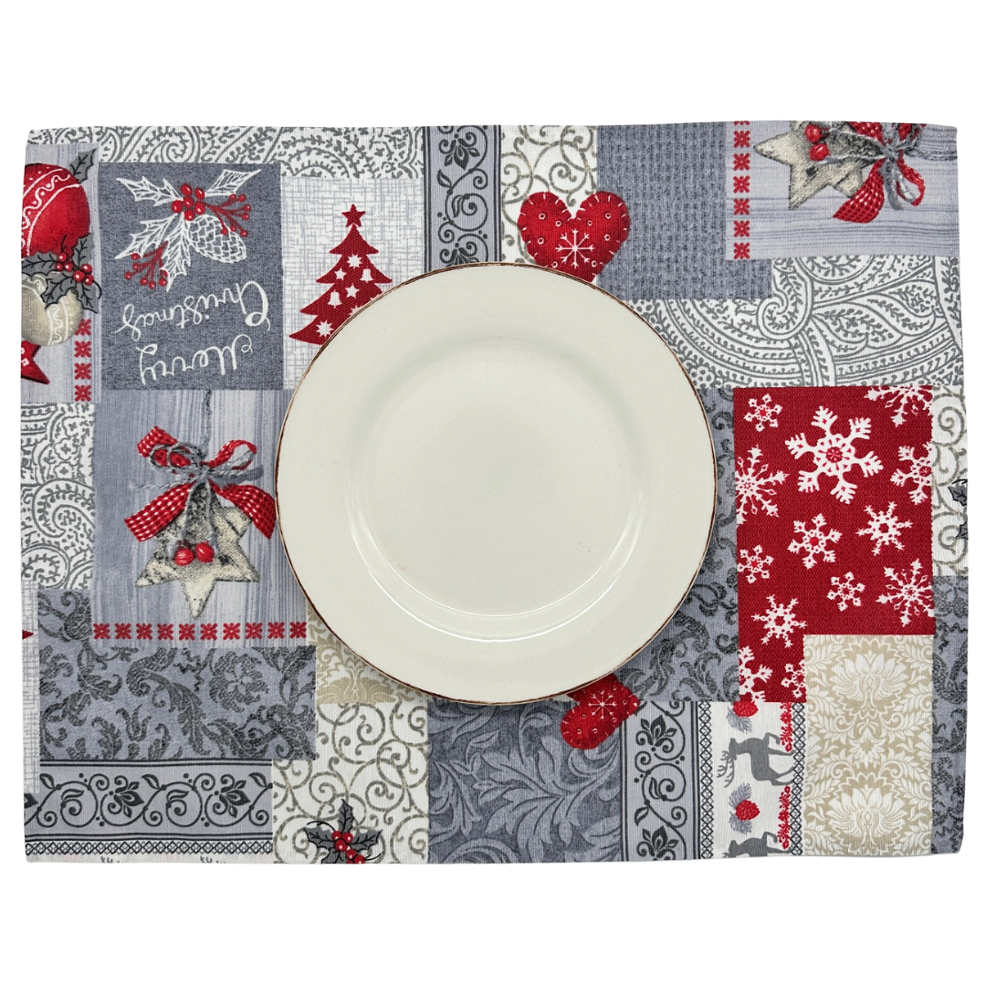 Set 4 Individuales antimanchas Retales Navidad