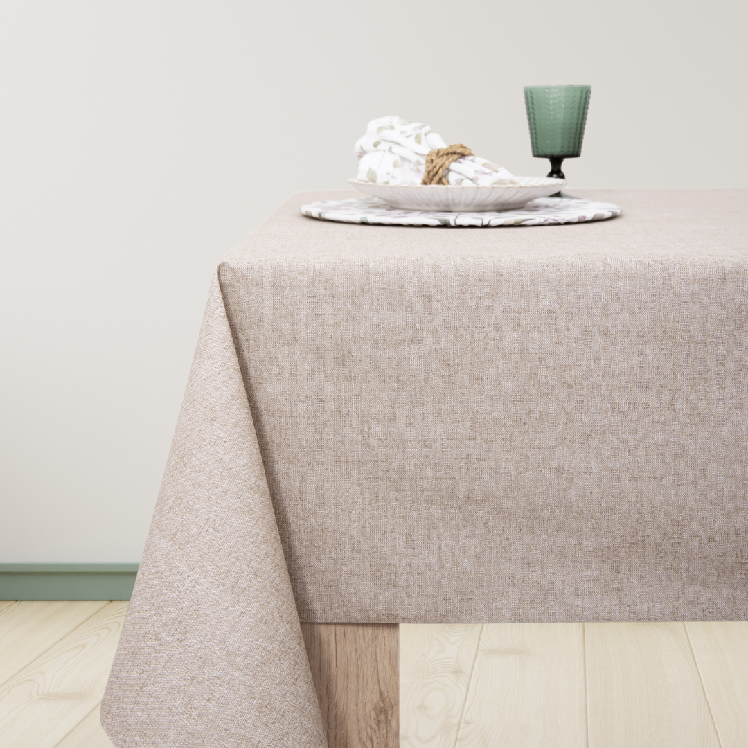 Mantel rectangular antimanchas Loneta Beige