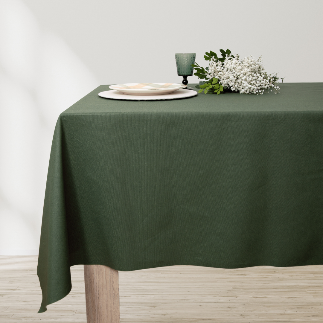 Mantel rectangular antimanchas Loneta Verde
