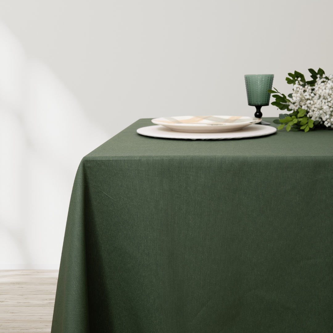 Mantel rectangular antimanchas Loneta Verde