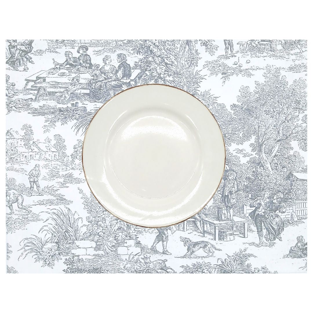 Set 4 Individuales antimanchas Toile de Jouy Negro