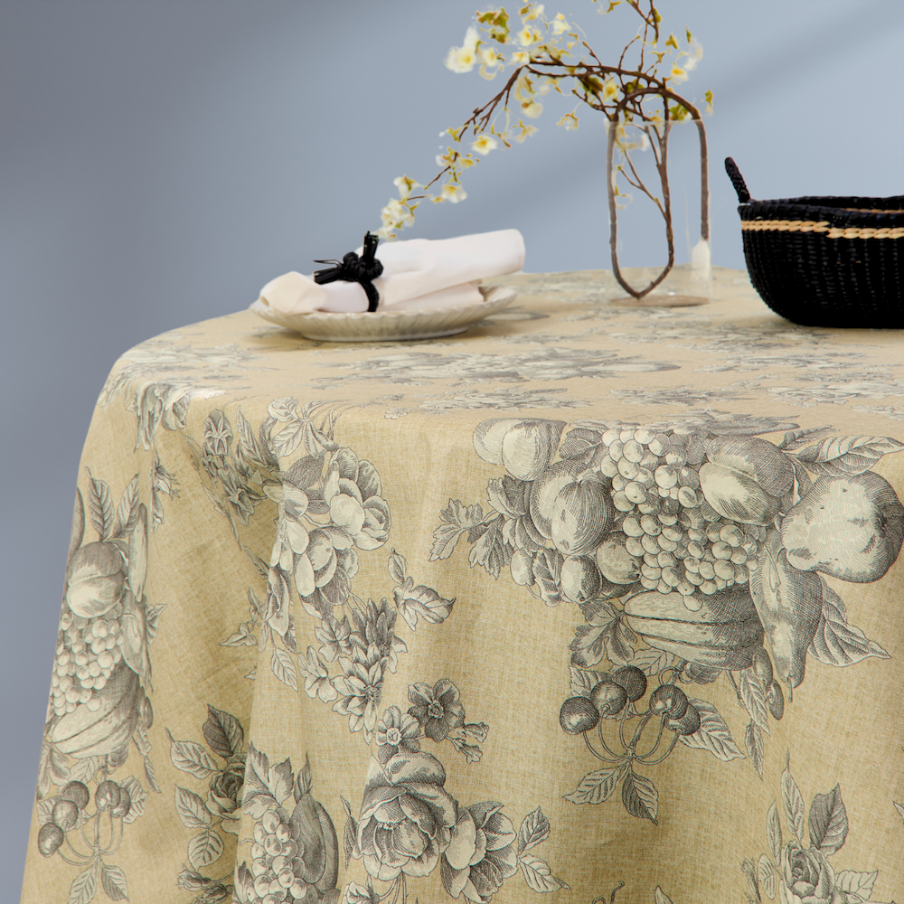 Mantel antimanchas redondo Valeria Beige