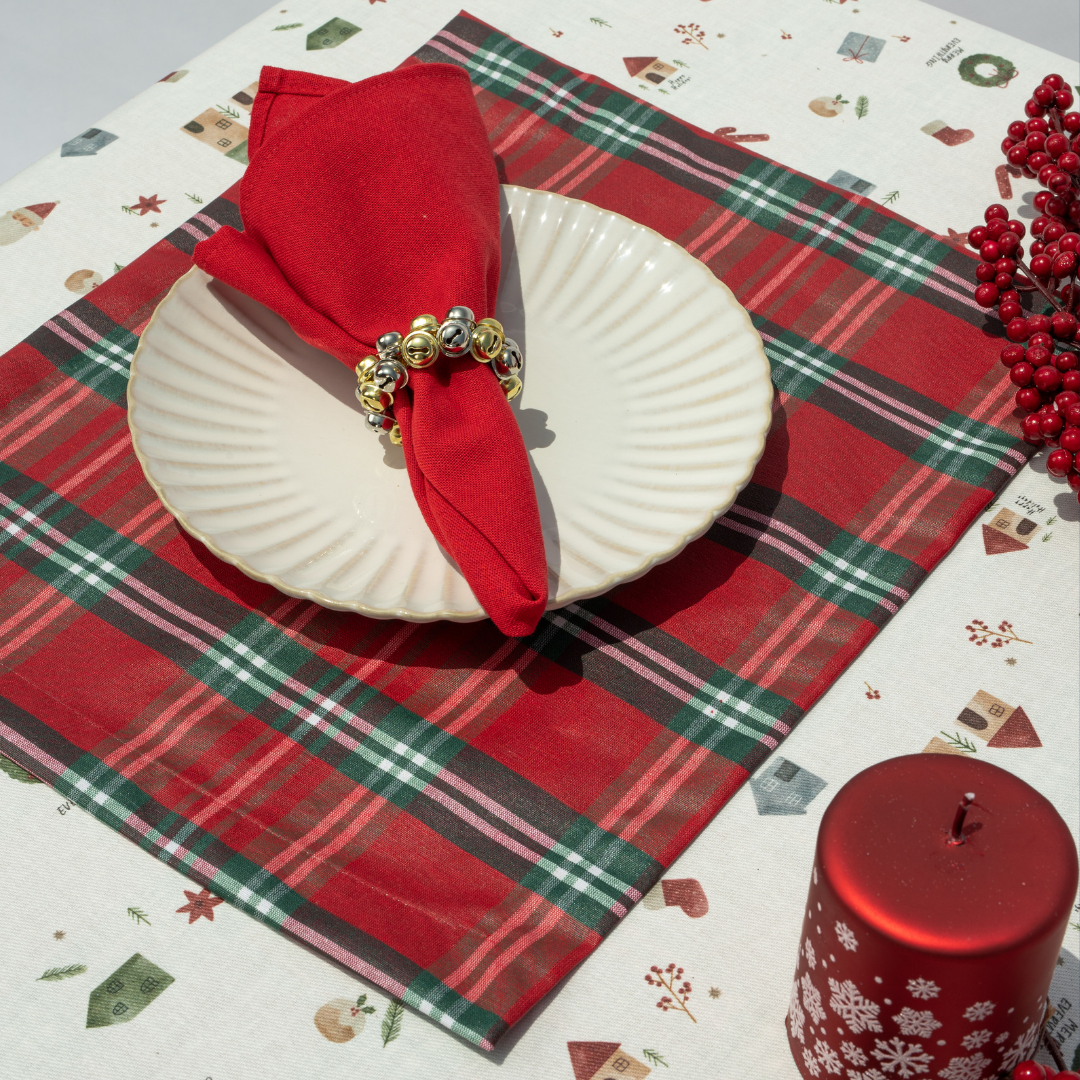 Set 4 Servilletas loneta rojo