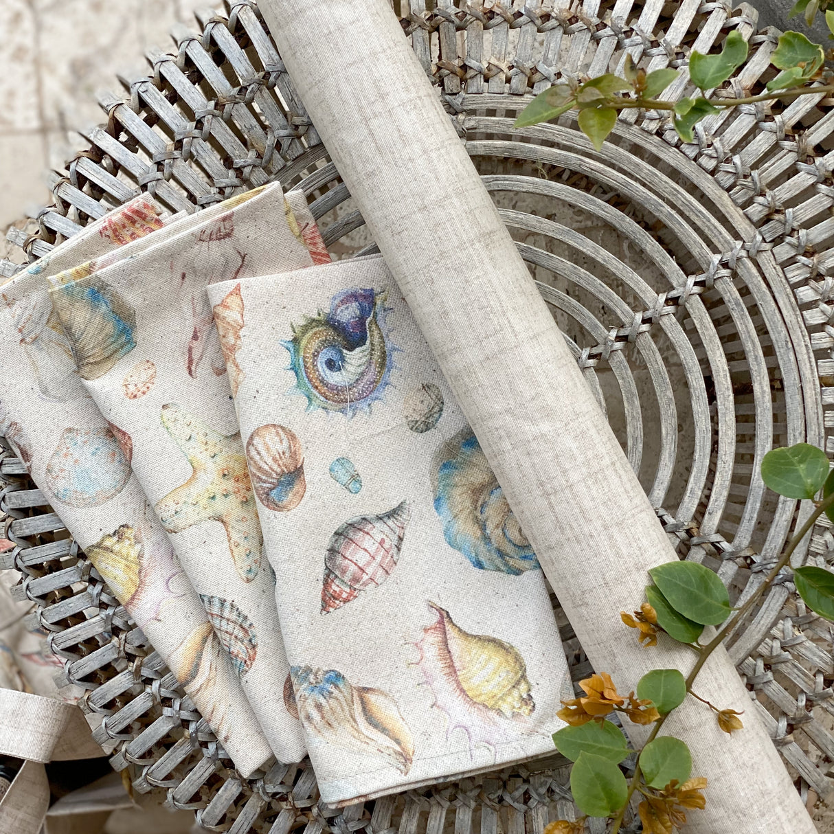 Set 4 Servilletas Conchas