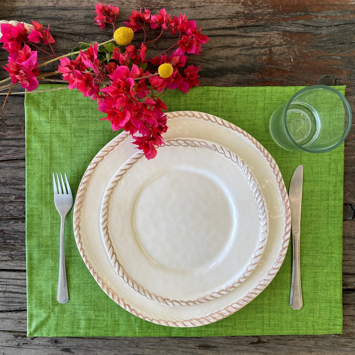 Set 4 Individuales antimanchas Olimpia Musgo