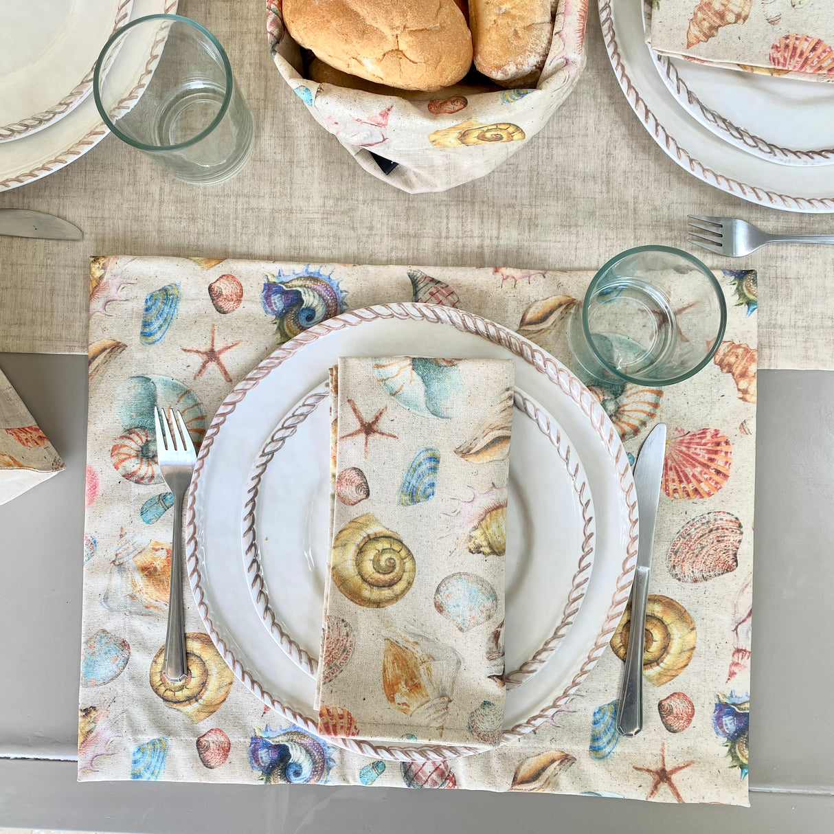 Set 4 Servilletas Conchas