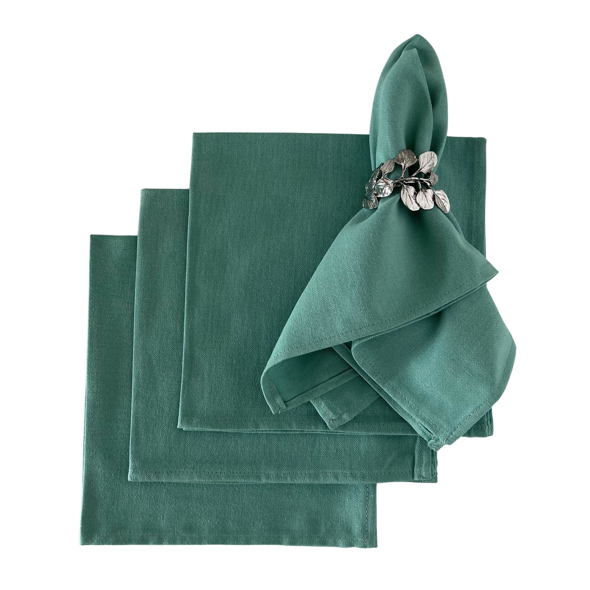 Set 4 Servilletas algodón verde menta