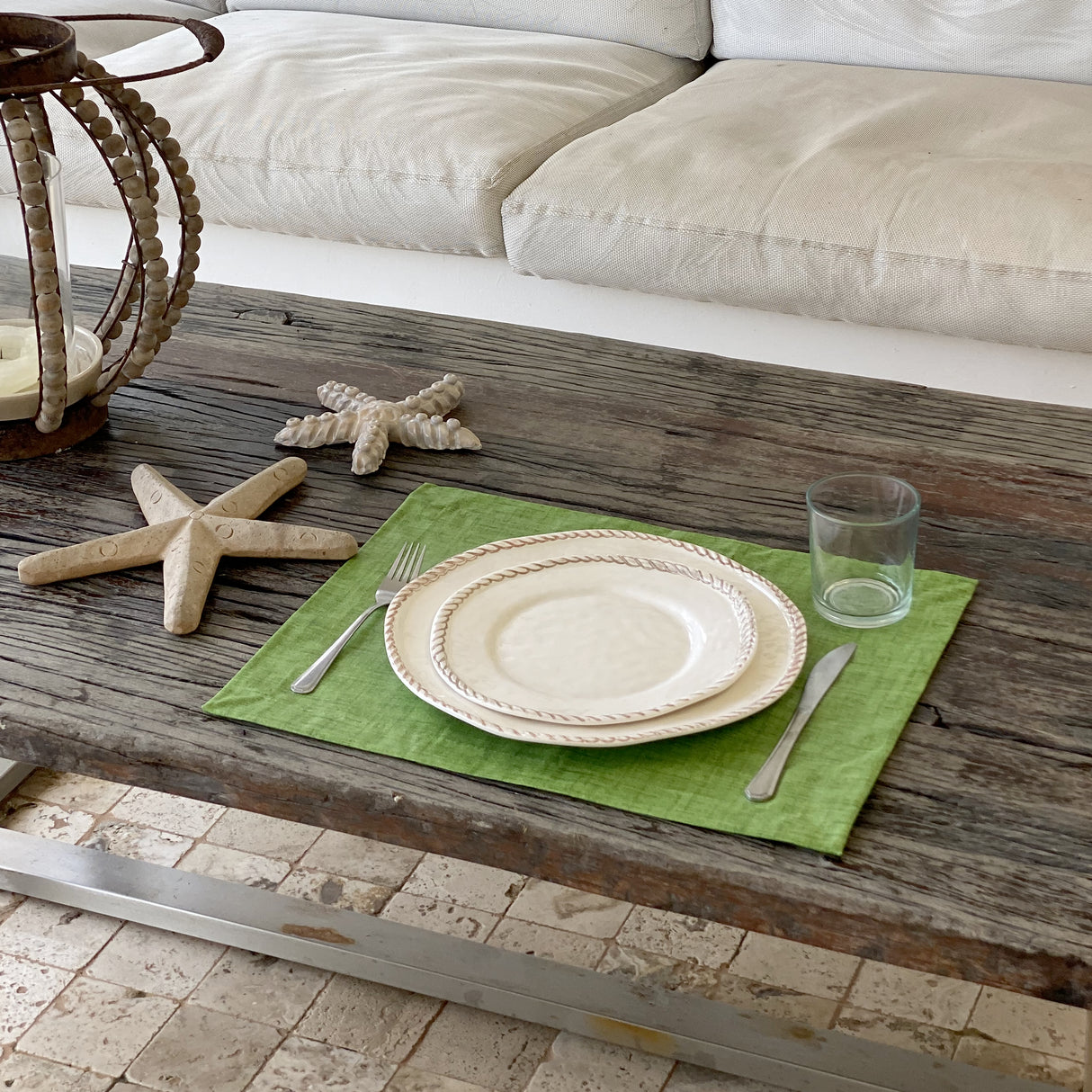 Set 4 Individuales antimanchas Olimpia Musgo