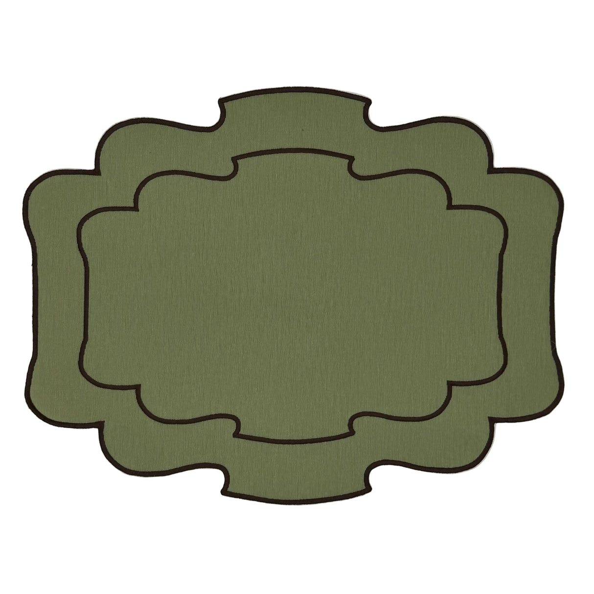 Individual antimanchas bordado ondas menta y marrón