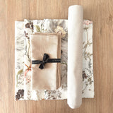 Set 4 Individuales antimanchas Natura + Camino Arena + Servilletas beige