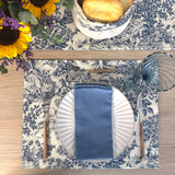 Set 4 Individuales antimanchas Toile de Jouy Azul