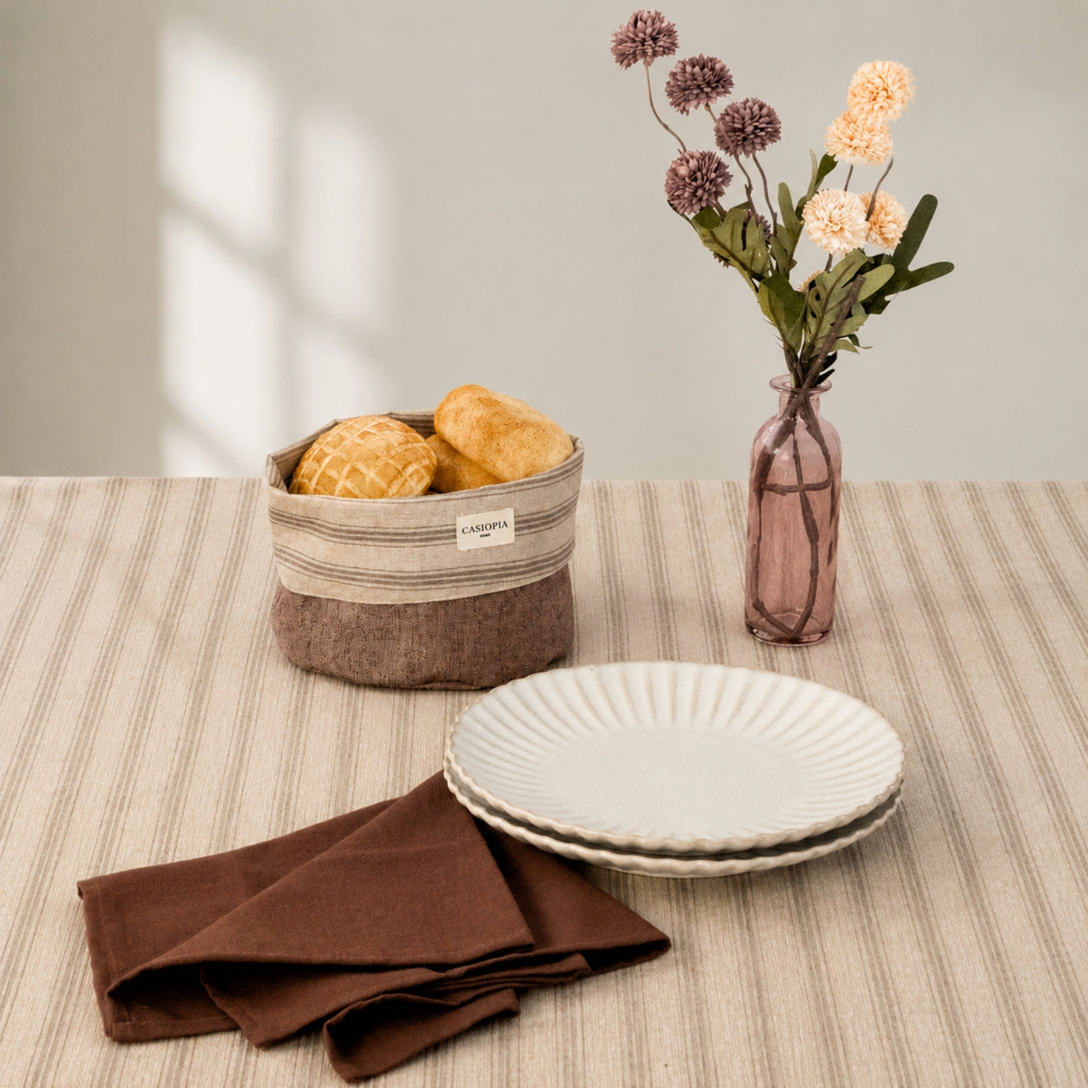 Mantel rectangular antimanchas Crucero beige
