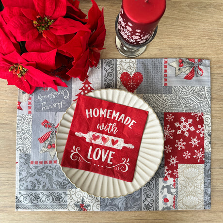 Set 4 Individuales antimanchas Retales Navidad