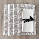 Set 4 Individuales antimanchas Vistalegre + 4 Servilletas hueso