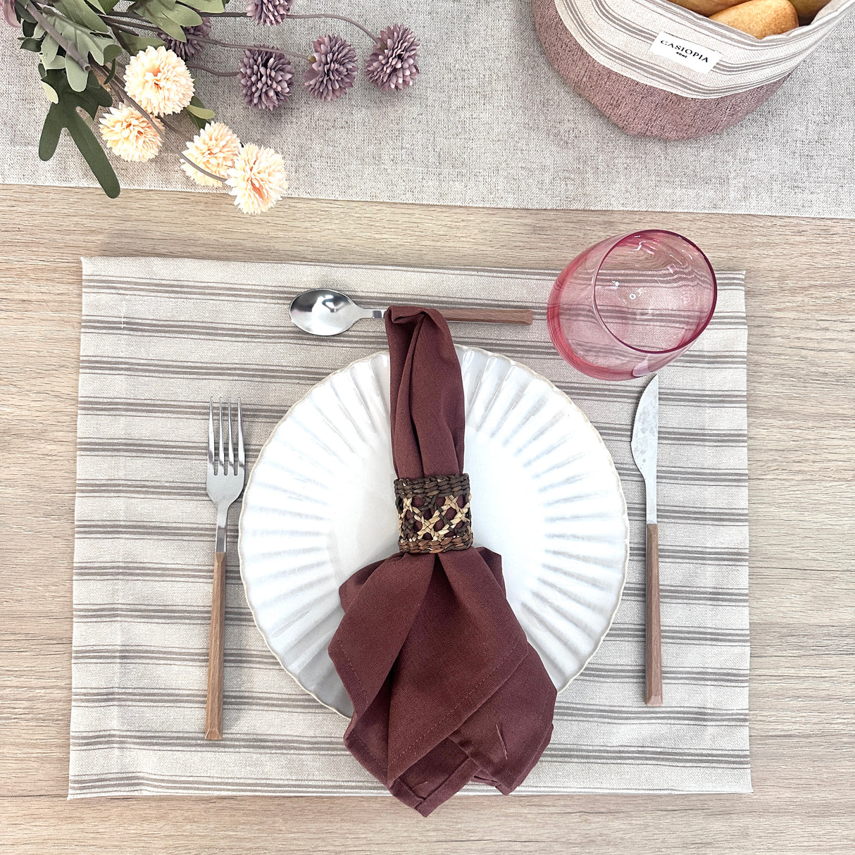 Set 4 Individuales antimanchas Crucero Beige