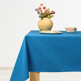 Mantel rectangular antimanchas 100% algodón azul