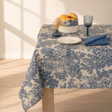 Mantel antimanchas rectangular Toile de Jouy Azul