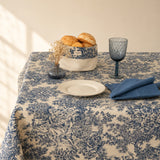 Mantel antimanchas rectangular Toile de Jouy Azul