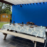 Mantel antimanchas rectangular Toile de Jouy Azul