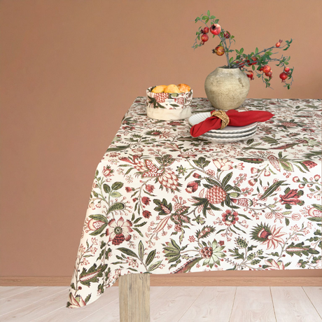 Mantel antimanchas cuadrado Barroco verde