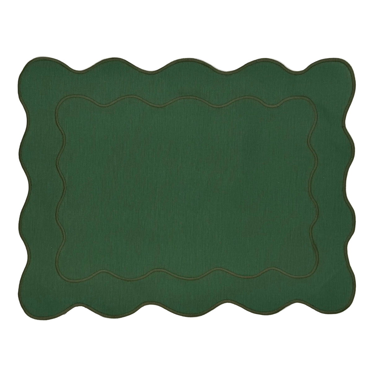 Individual antimanchas rectangular bordado ondas verde