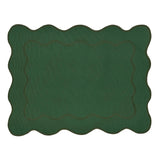 Individual antimanchas rectangular bordado ondas verde
