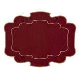 Individual antimanchas bordado ondas granate y beige