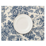 Set 4 Individuales antimanchas Toile de Jouy Azul