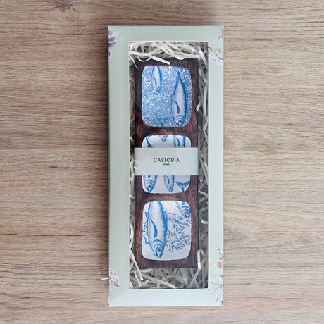 Bandeja rectangular Peces con 3 divisiones