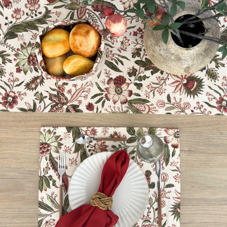 Camino de mesa antimanchas Barroco verde