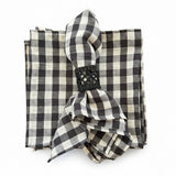 Set 4 Servilletas algodón Vichy negro